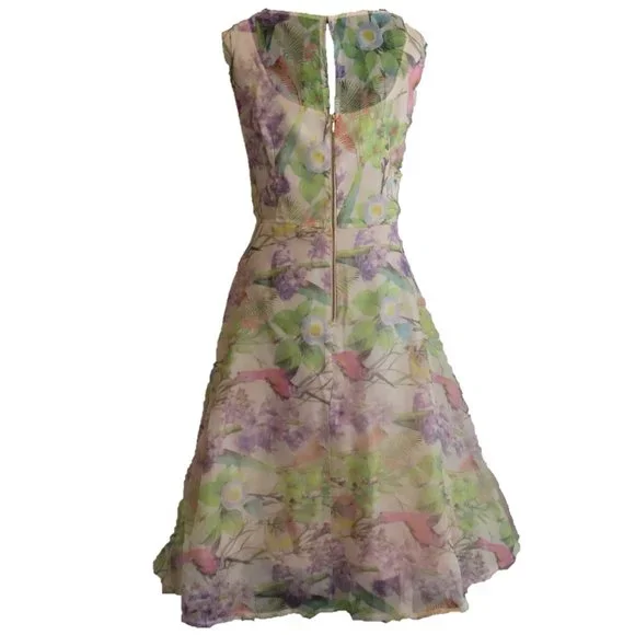 EUC Hummingbird Tea Party Dress Fit & Flare - Dress Barn (US 16) ❧ - Picture 5 of 8